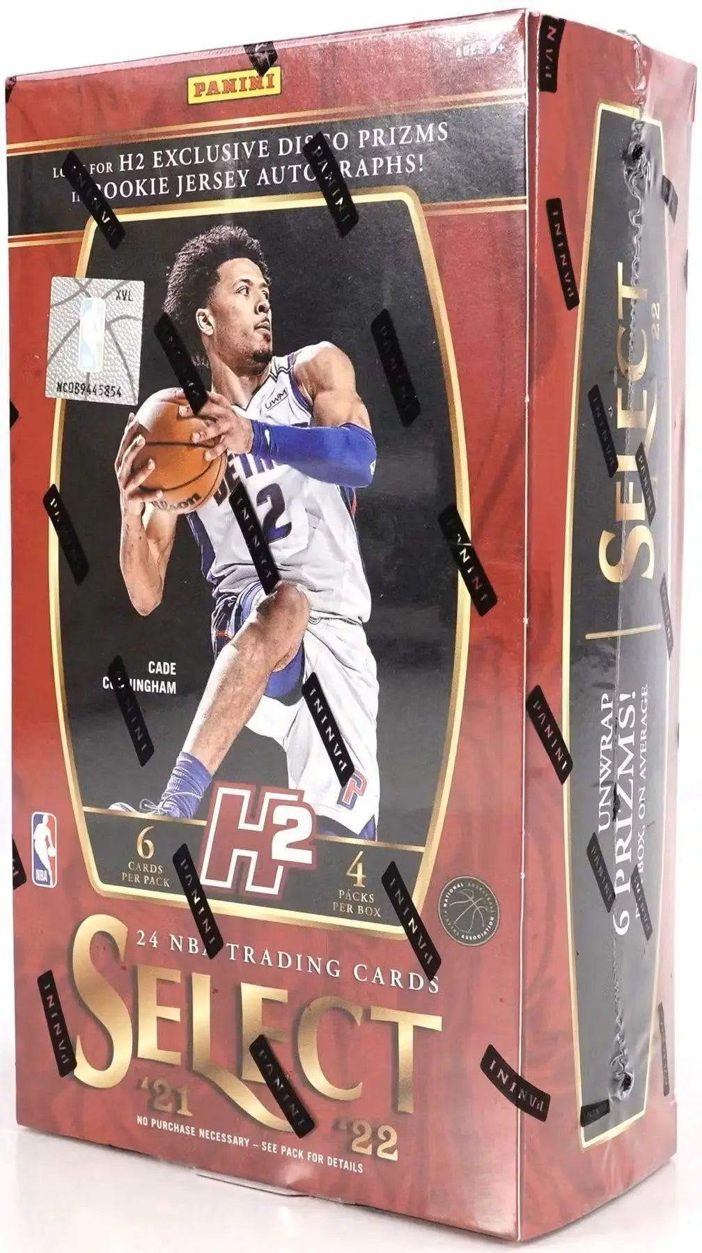 Sealed 2021/22 Panini Select Basketball box with rookie jersey autographs and black disco design