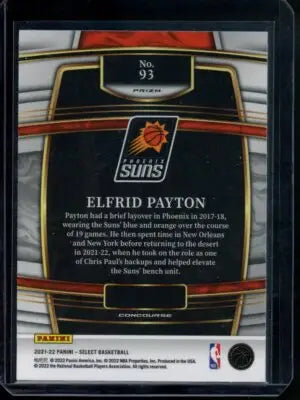 2021-22 Panini Select Elfrid Payton #93 Green/White/Purple Basketball - Basketball Card Single