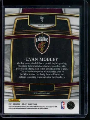 2021-22 Panini Select Evan Mobley #5 Orange Flash Basketball - Basketball Card Single