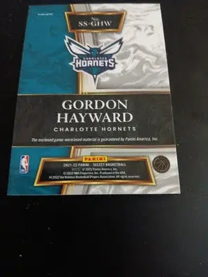 2021-22 Panini Select - Selective Swatches Gordon Hayward #SS-GHW. Hornets. MT - Basketball Card Single