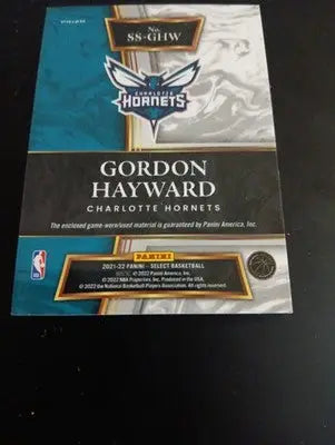 2021-22 Panini Select - Selective Swatches Gordon Hayward #SS-GHW. Hornets. MT - Basketball Card Single