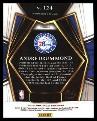 2021-22 Panini Select Silver Prizms #124 Andre Drummond