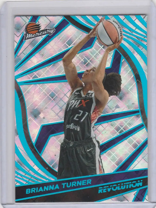 Brianna Turner Phoenix in dark jersey shooting basketball on WNBA Revolution Cosmic card