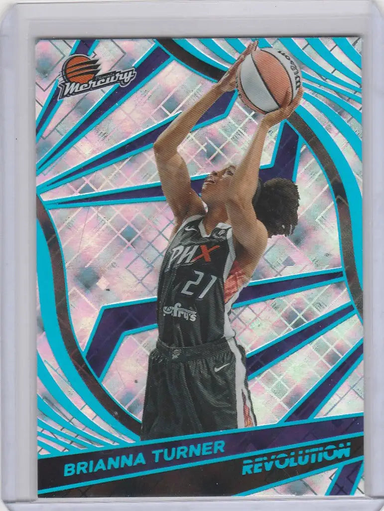 Brianna Turner Phoenix in dark jersey shooting basketball on WNBA Revolution Cosmic card