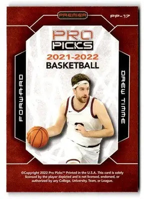 2021-22 Pro Picks Premier #PP-17 Drew Timme - Basketball Card Single