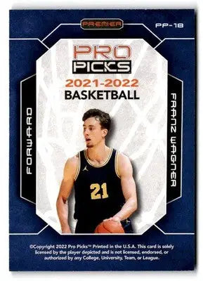 2021-22 Pro Picks Premier #PP-18 Franz Wagner - Basketball Card Single