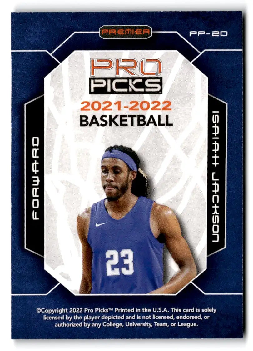 2021-22 Pro Picks Premier #PP-20 Isaiah Jackson - Basketball Card Single
