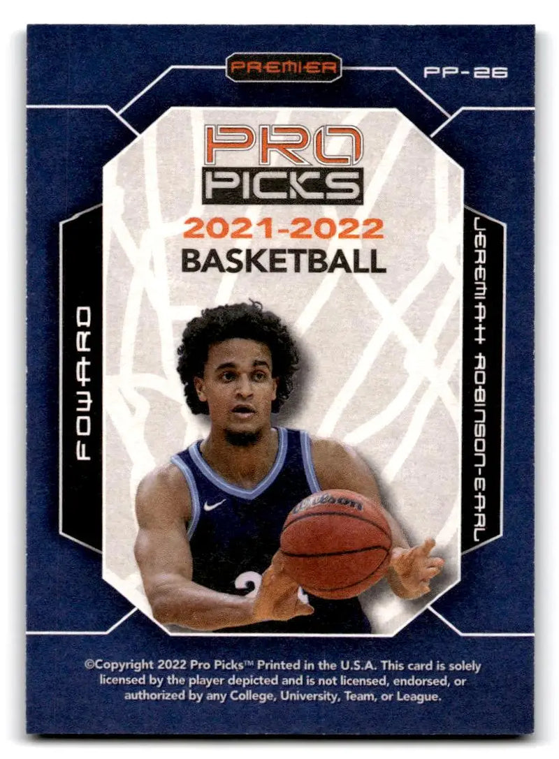 2021-22 Pro Picks Premier #PP-26 Jeremiah Robinson-Earl Holo-Star - Basketball Card Single