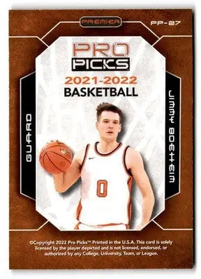 2021-22 Pro Picks Premier #PP-27 Jimmy Boeheim - Basketball Card Single
