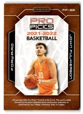 2021-22 Pro Picks Premier #PP-28 John Fulkerson - Basketball Card Single