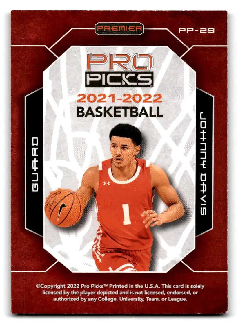 2021-22 Pro Picks Premier #PP-29 Johnny Davis - Basketball Card Single
