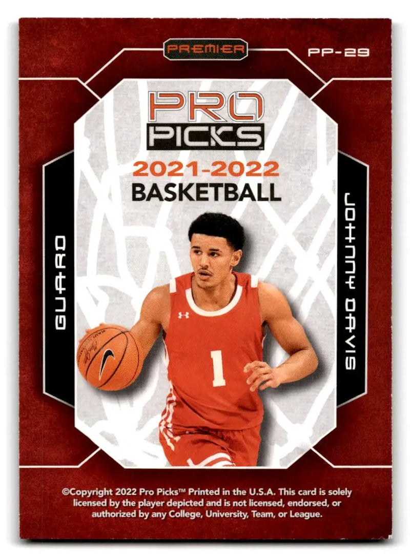 2021-22 Pro Picks Premier #PP-29 Johnny Davis - Basketball Card Single