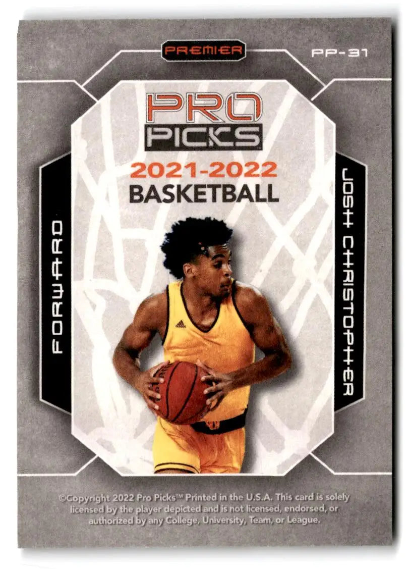 2021-22 Pro Picks Premier #PP-31 Josh Christopher Rainbow Holo-Star - Basketball Card Single