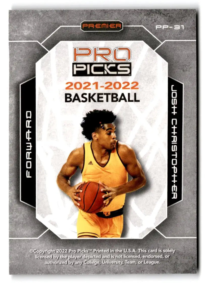 2021-22 Pro Picks Premier #PP-31 Josh Christopher - Basketball Card Single