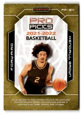 2021-22 Pro Picks Premier #PP-34 Kendall Brown - Basketball Card Single