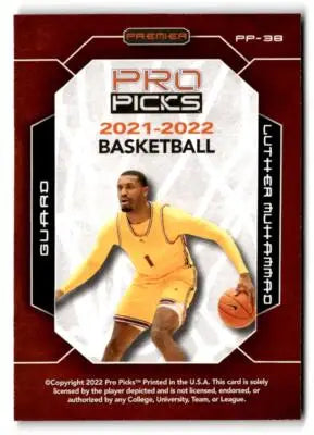 2021-22 Pro Picks Premier #PP-38 Luther Muhammad - Basketball Card Single