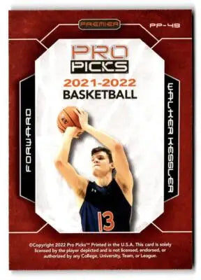 2021-22 Pro Picks Premier #PP-49 Walker Kessler - Basketball Card Single