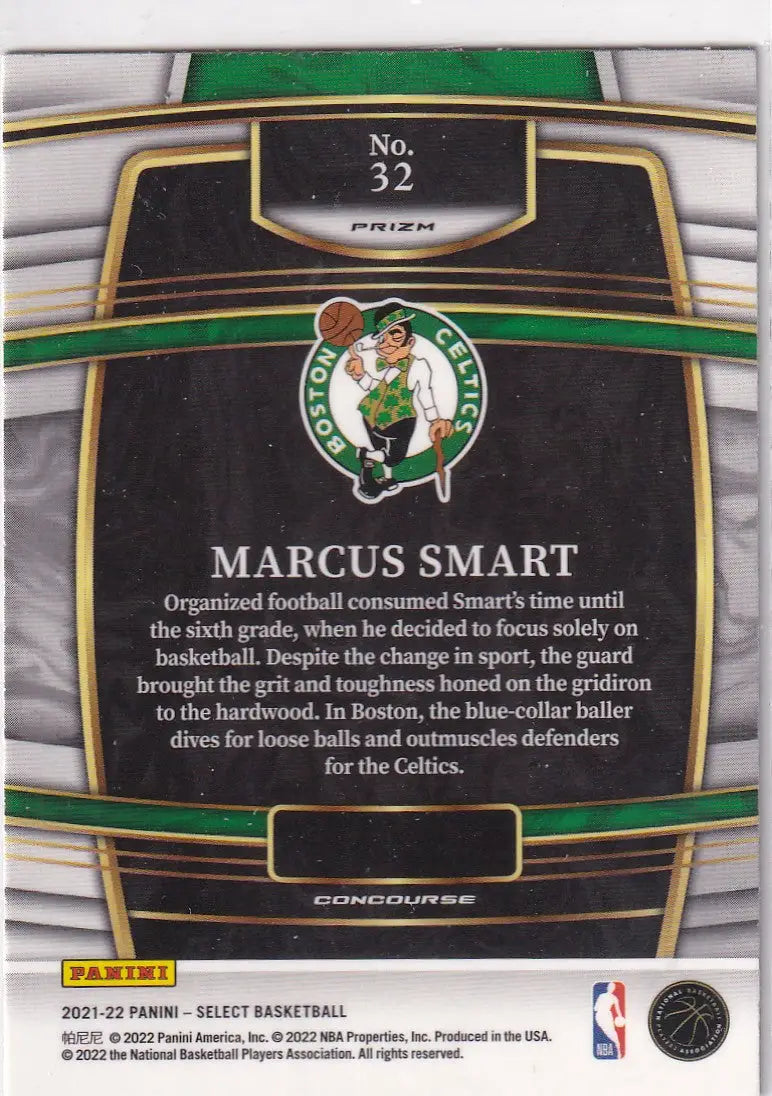 2021-22 SELECT #32 MARCUS SMART GREEN AND PURPLE REFRACTOR- BOSTON CELTICS - Basketball Card Single