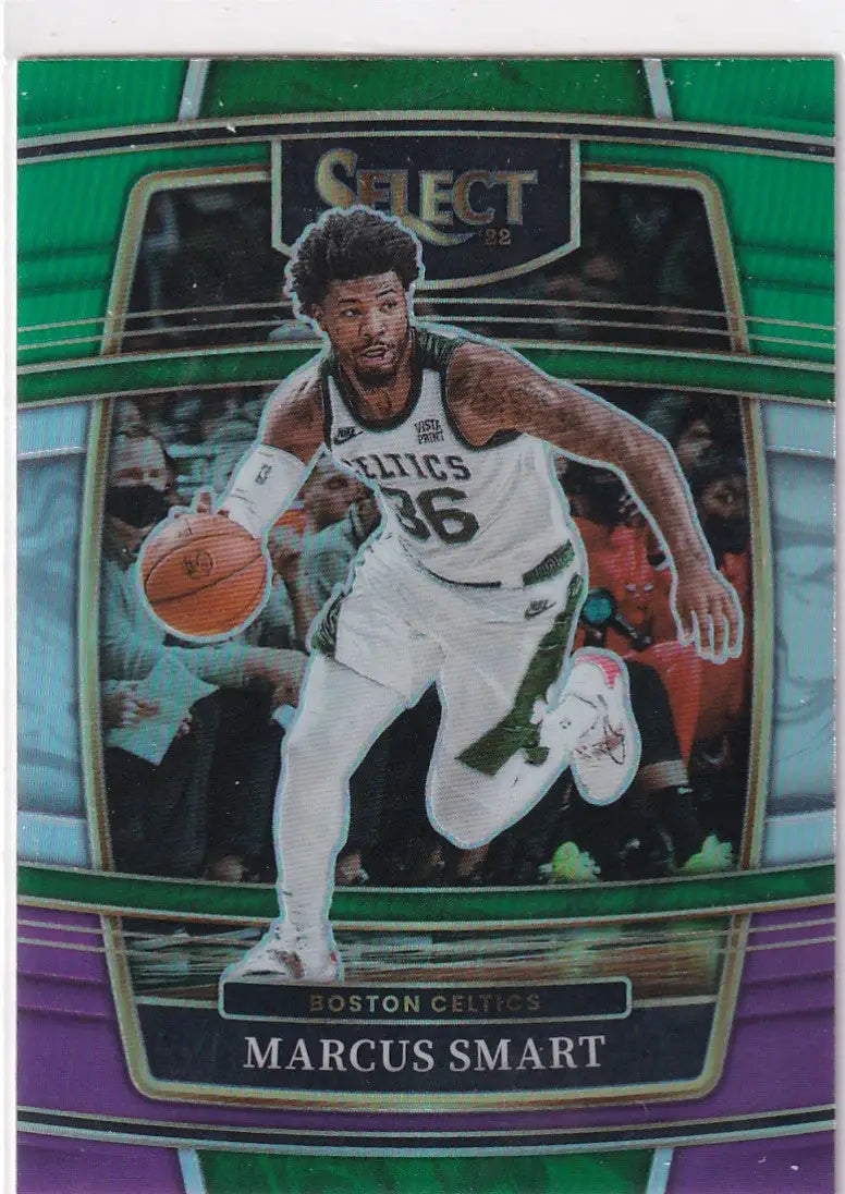 2021-22 SELECT #32 MARCUS SMART GREEN AND PURPLE REFRACTOR- BOSTON CELTICS - Basketball Card Single