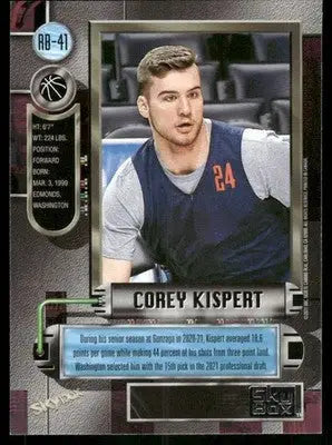 2021-22 SkyBox Metal Universe Corey Kispert #RB-41 Basketball - Basketball Card Single
