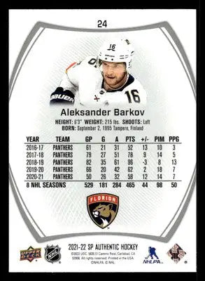 2021-22 SP #24 Aleksander Barkov - Hockey Card Single