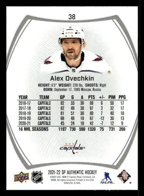 2021-22 SP #38 Alex Ovechkin - Hockey Card Single