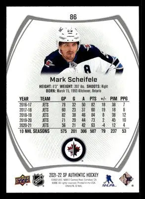 2021-22 SP #86 Mark Scheifele - Hockey Card Single