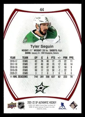 2021-22 SP Authentic #44 Tyler Seguin Limited Red - Hockey Card Single