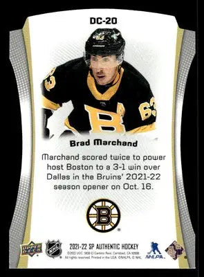 2021-22 SP Authentic #DC-20 Brad Marchand Die Cuts - Hockey Card Single