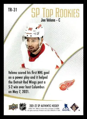 2021-22 SP Authentic #TR-31 Joe Veleno SP Top Rookies - Hockey Card Single