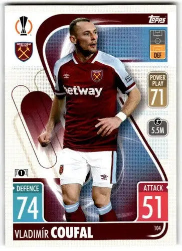 Vladimir Coufal trading card from 2021-22 Topps Match Attax UEFA Champions League