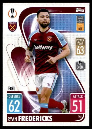 2021-22 Topps Match Attax UEFA Champions League #105 Ryan Fredericks NM ID:43048 - Soccer Card Single