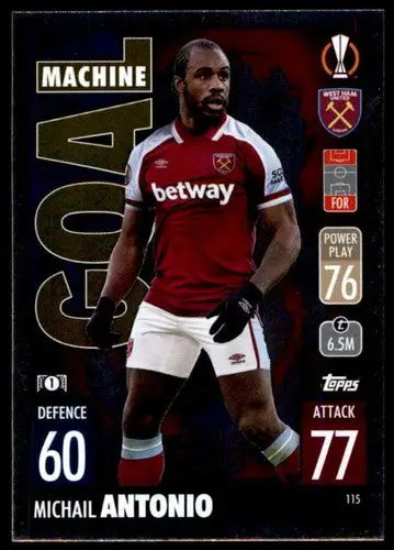 Michail Antonio trading card from Topps Match Attax UEFA Champions League 2021-22
