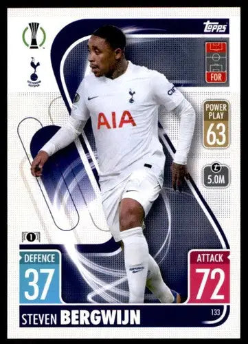 2021-22 Topps Match Attax UEFA Champions League Steven Bergwijn trading card with original gloss