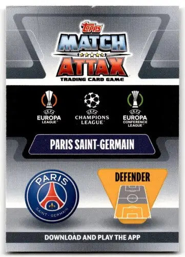 Match Attax UEFA trading card featuring Juan Bernat from Topps Match Attax 2021-22