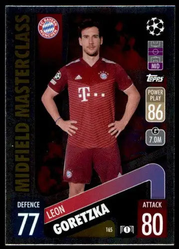 Leon Goretzka trading card from 2021-22 Topps Match Attax UEFA Champions League series