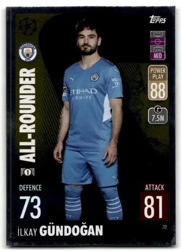 İlkay Gündoğan trading card from 2021-22 Topps Match Attax UEFA Champions League featuring original gloss