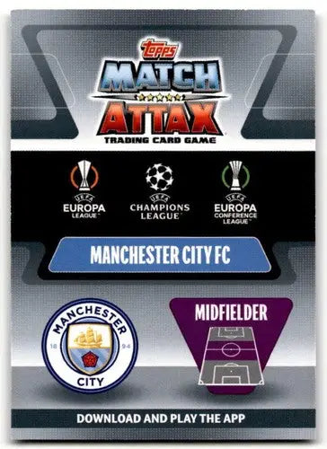 Manchester City FC Match Attax trading card from 2021-22 Topps Match Attax Simply Sandoval Series