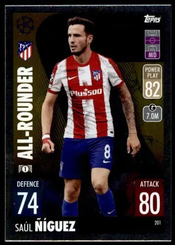 Saúl Ñíguez Topps Match Attax UEFA Champions League card in 2021-22 collection