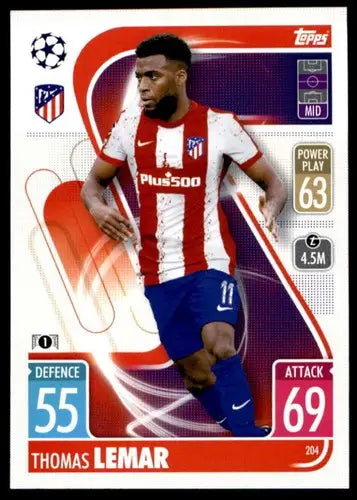 Original gloss 2021-22 Topps Match Attax UEFA Thomas Lemar trading card