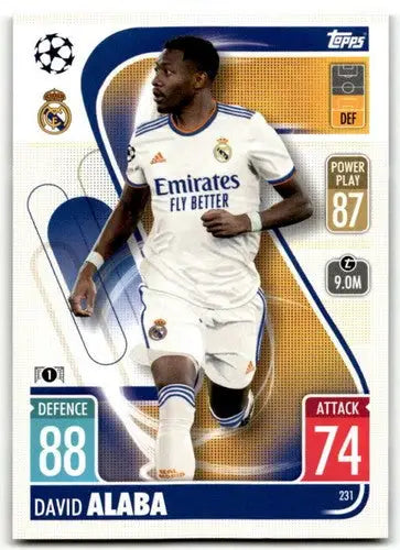 2021-22 Topps Match Attax UEFA Champions League #231 David Alaba NM-MT ID:41680 - Soccer Card Single