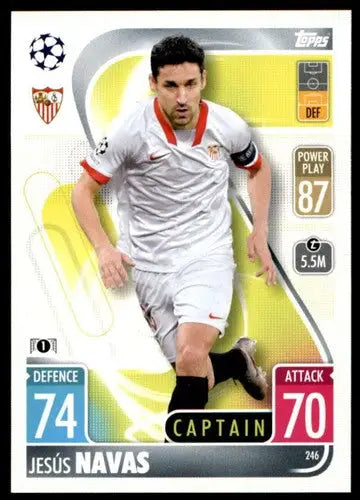 Jesús Navas trading card from Topps Match Attax UEFA Champions League 2021-22 series