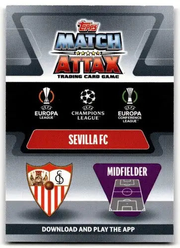 Sevilla FC Match Attax trading card with original gloss from 2021-22 Topps UEFA Champions League