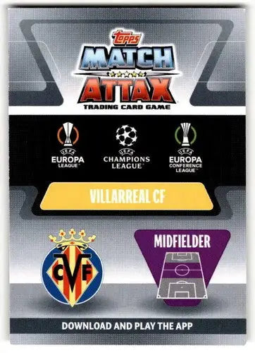 Original gloss of 2021-22 Topps Match Attax UEFA Champions League Etienne Capoue sports card