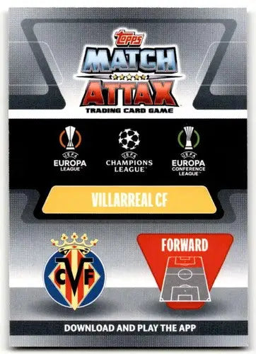 Original gloss of Paco Alcacer Match Attax trading card from 2021-22 Topps Champions League