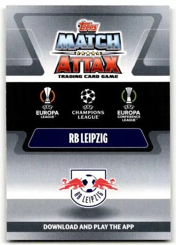 Original gloss RB Leipzig Match Attax trading card from 2021-22 Topps UEFA Champions League