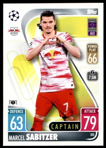 Original gloss 2021-22 Topps Match Attax UEFA Champions League Marcel Sabitzer trading card