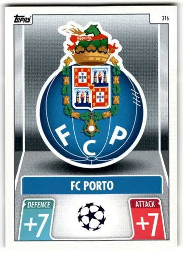 Original gloss FC Porto trading card from 2021-22 Topps Match Attax UEFA Champions League series