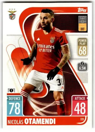 Original gloss Nicolás Otamendi trading card from 2021-22 Topps Match Attax UEFA Champions League