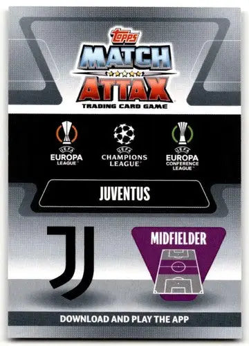Juventus Match Attax trading card from 2021-22 Topps UEFA Champions League series